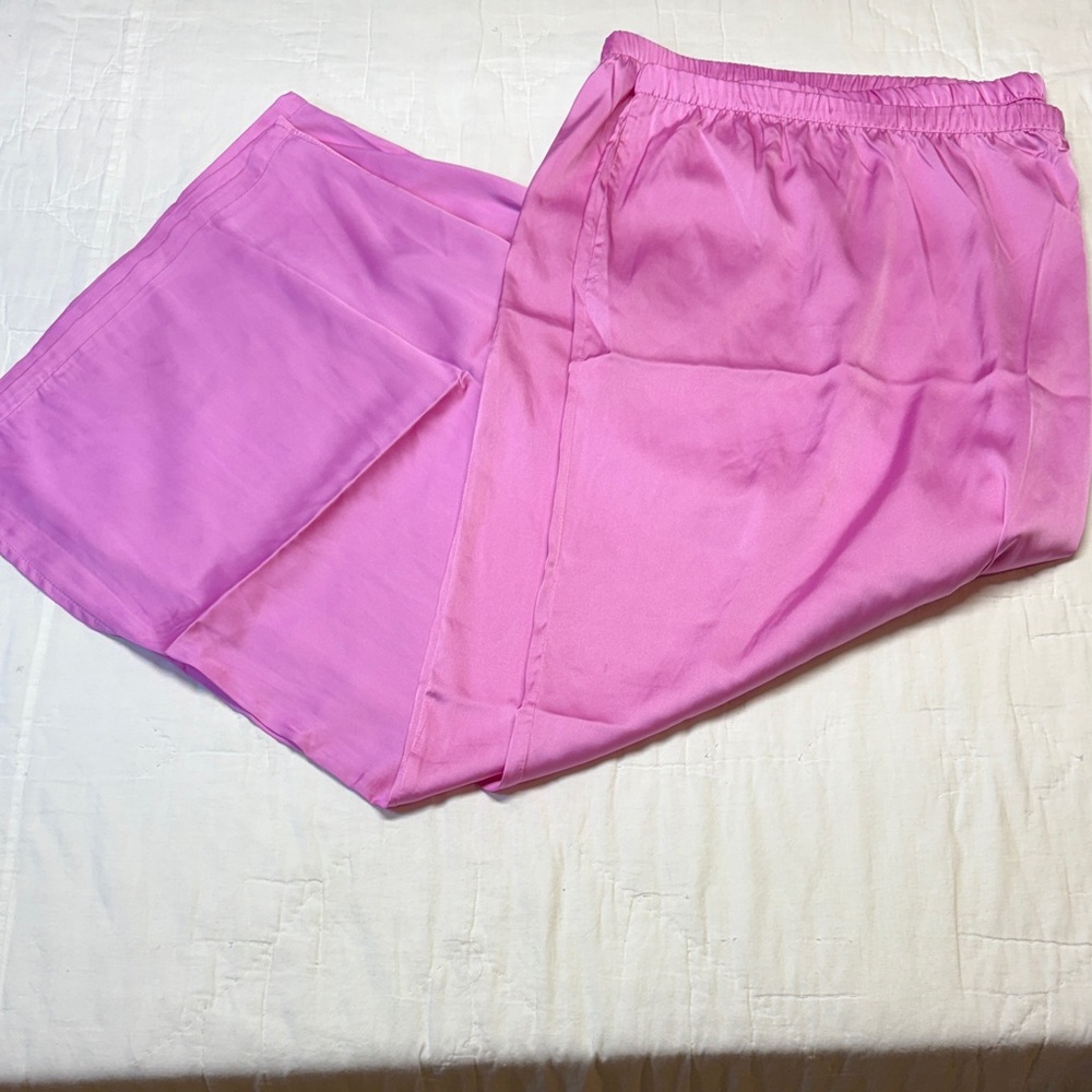 Auden‎ Plus Sized Wide Leg Satin-Feel Loungewear/Pajama Pants with Pockets NWT